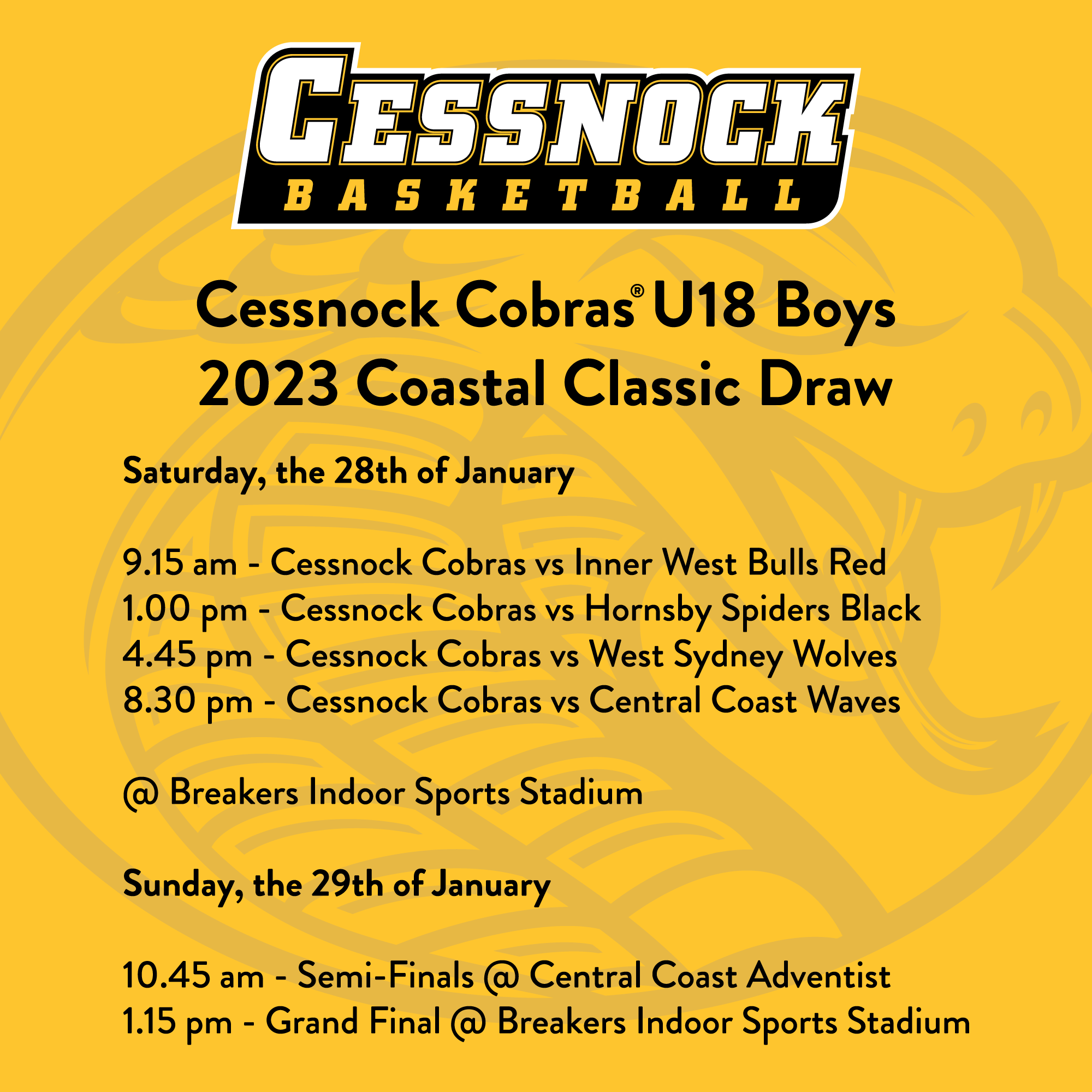 2023 Coastal Classic Draw